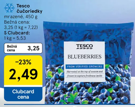 Tesco Čučoriedky mrazené