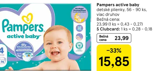 Pampers active baby plienky