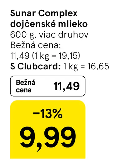 Sunar Complex dojčenské mlieko