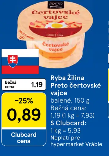 Ryba Žilina Preto čertovské vajce
