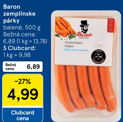 Baron zemplínske párky
