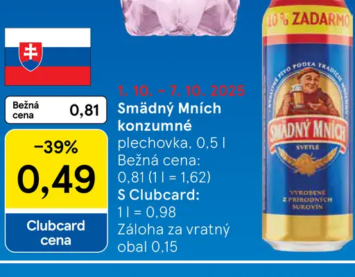 Smädný Mních konzumné plechovka