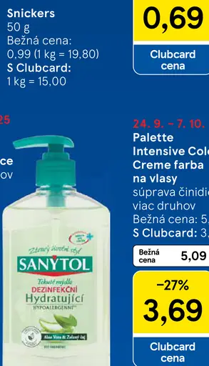 Sanytol dezinfekčné mydlo hydratujúce
