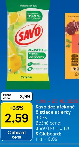 Savo dezinfekčné čistiace utierky