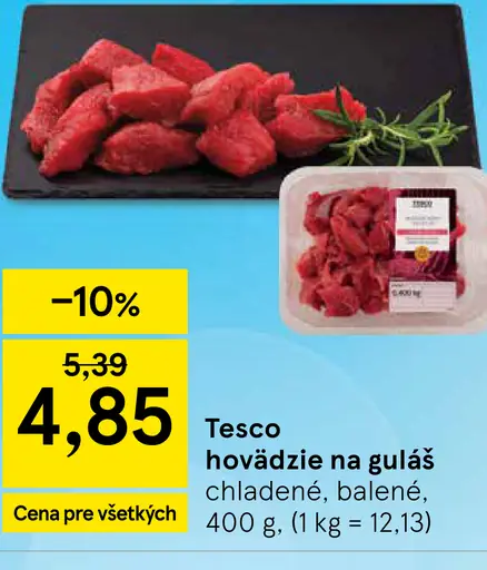 Tesco hovädzie na guľáš