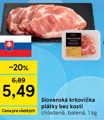 Slovenská krkovička bez kosti – plátky