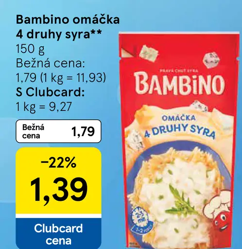 Bambino Omáčka 4 druhy syra