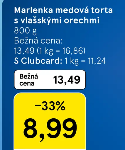 Marlenka Medová torta s vlašskými orechmi
