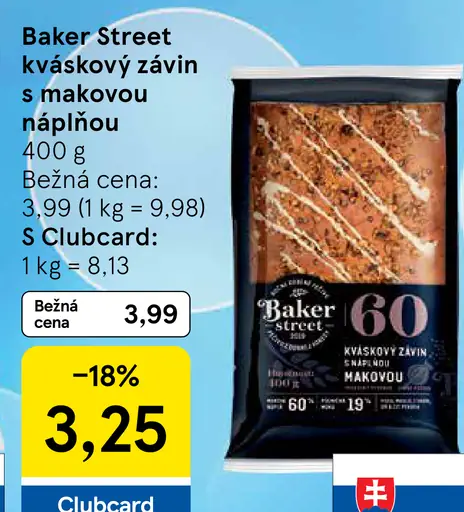 Baker Street Kváskový závin s náplňou makovou