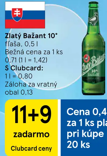 Zlatý Bažant 10° plechovka