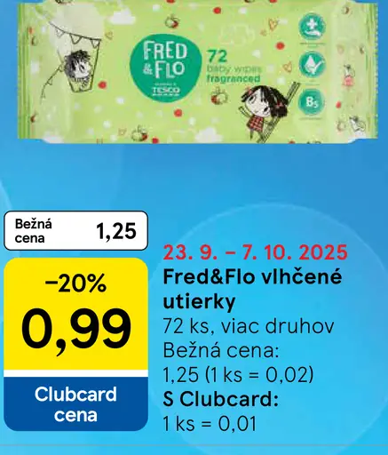 Fred&Flo vlhčené utierky