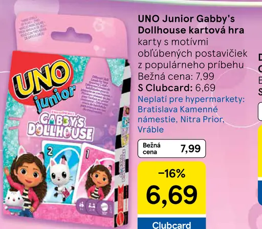 UNO Junior Gabby's Dollhouse kartová hra