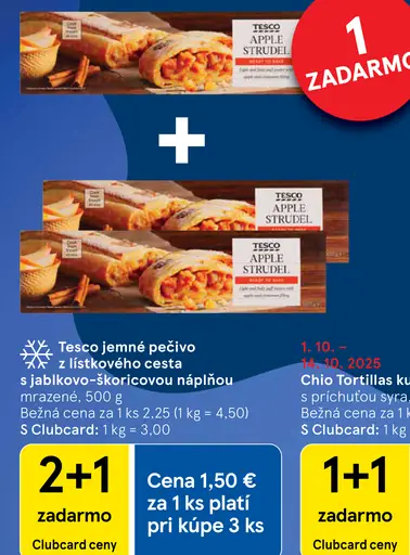 Tesco jemné pečivo s jablkovo-škoricovou náplňou
