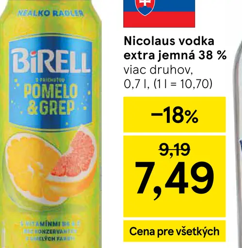 Nicolaus Extra jemná vodka 38%