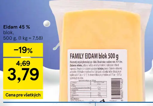 Eidam 45 % blok