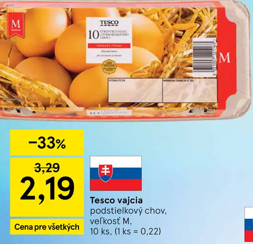 Tesco vajcia podstielkový chov