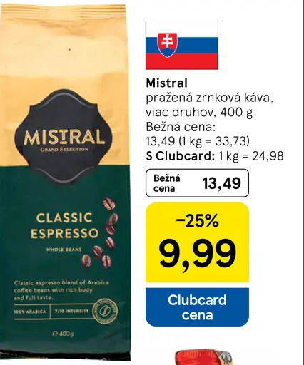 Mistral pražená zrnková káva