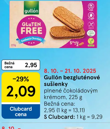 Gullón bezgluténové sušienky plnené čokoládovým krémom