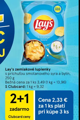Lay's Vyprážané zemiakové lupienky s príchuťou smotanového syra a bylín