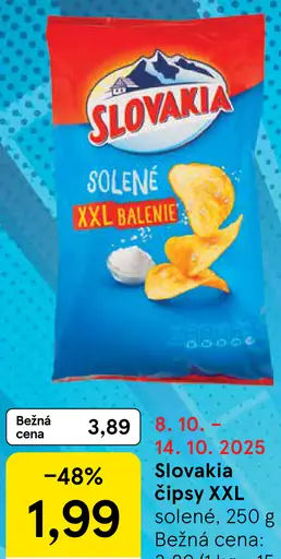 Slovakia čipsy XXL solené