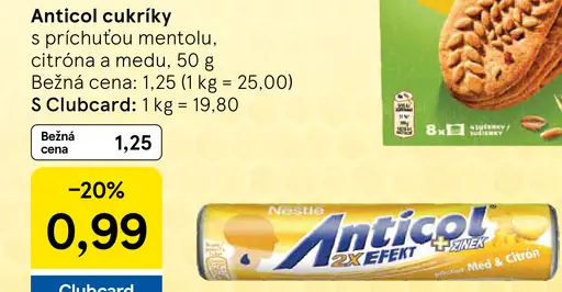 Anticol cukríky s príchuťou mentolu, citróna a medu