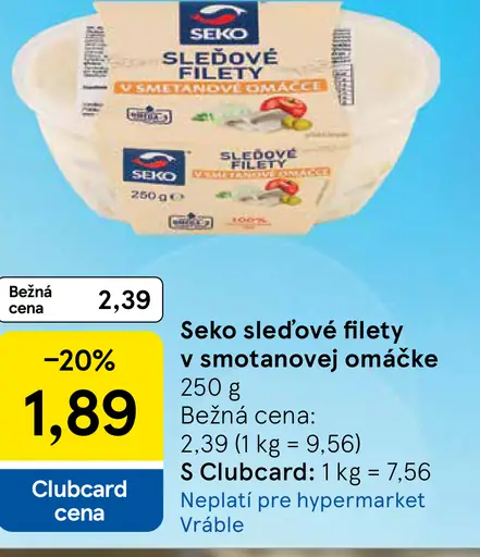 Seko sleďové filety v smotanovej omáčke