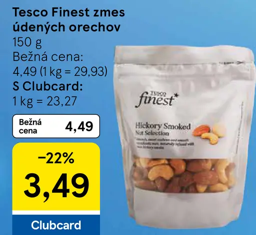 Tesco Finest zmes údených orechov