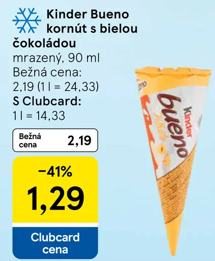 Kinder Bueno kornút s bielou čokoládou
