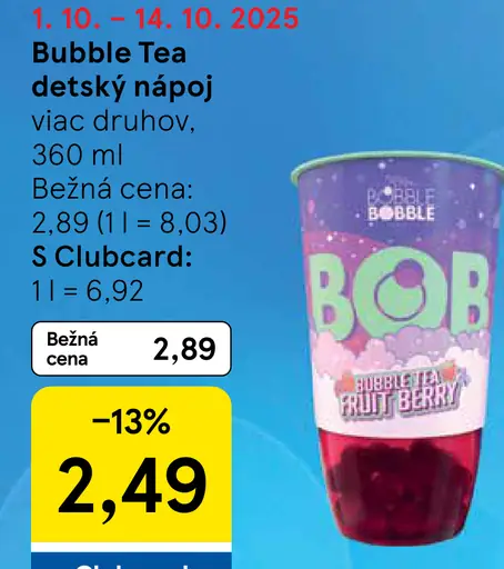Bubble Tea detský nápoj