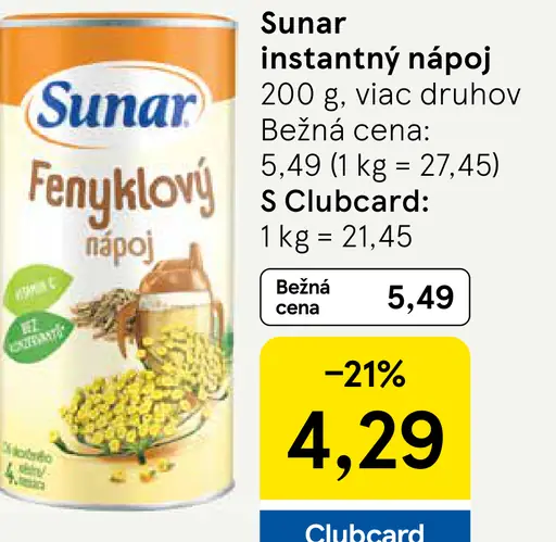 Sunar instantný nápoj