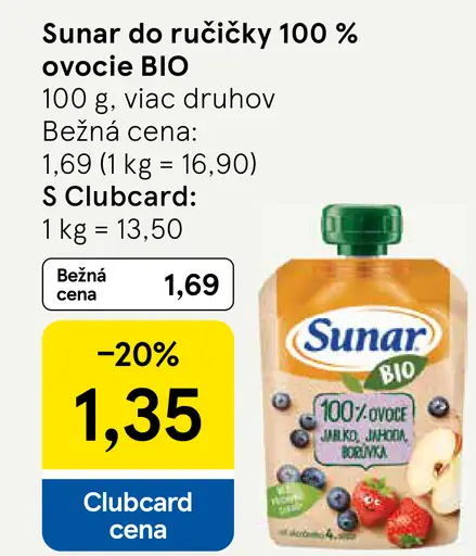 Sunar do ručičky 100 % ovocie BIO