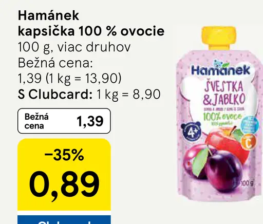 Hamánek kapsička 100 % ovocie