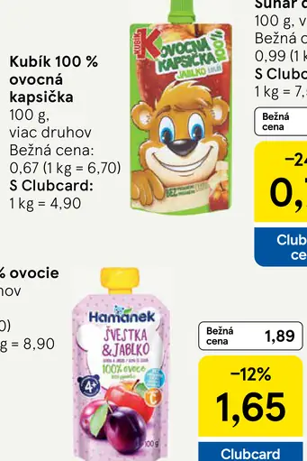 Kubík 100 % ovocná kapsička