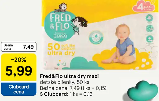 Fred&Flo ultra dry maxi detské plienky