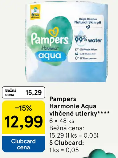 Pampers Harmonie aqua vlhčené utierky