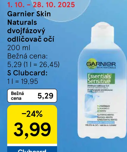 Garnier Skin Naturals odličovač očí 2v1
