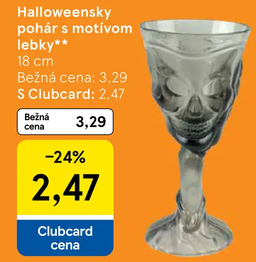 Halloweensky pohár s motívom lebky
