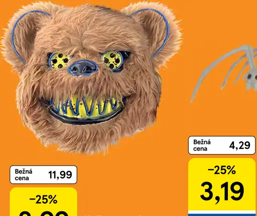 Halloween svietiaca maska medveď