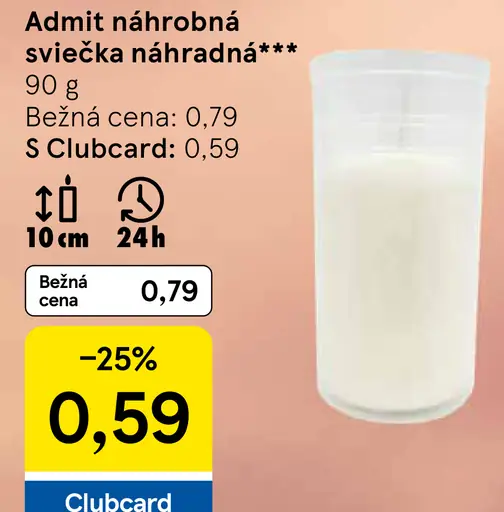 Admit náhrobná sviečka náhradná