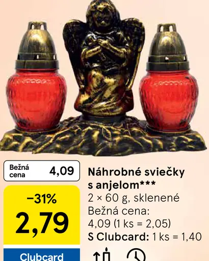 Náhrobné sviečky s anjelom
