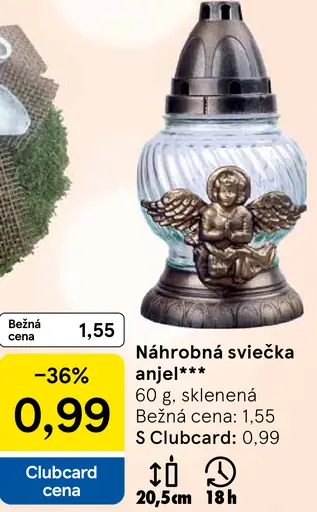 Náhrobná sviečka anjel