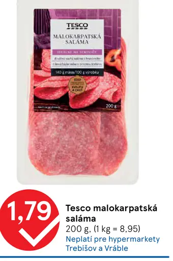 Tesco malokarpatská saláma