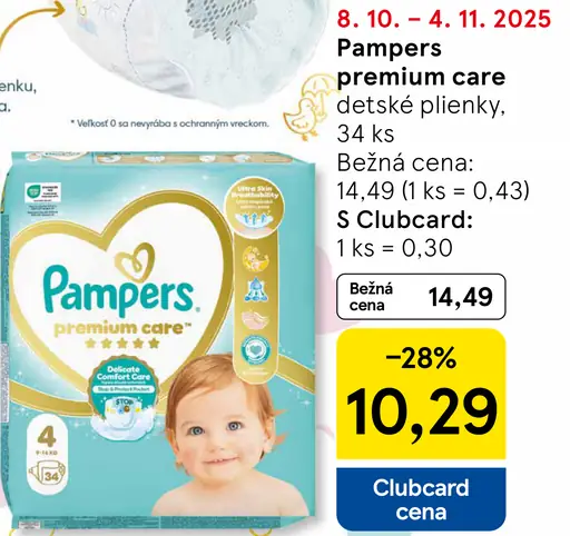 Pampers premium care detské plienky