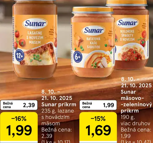 Sunar Príkrm lasagne s hovädzím mäsom