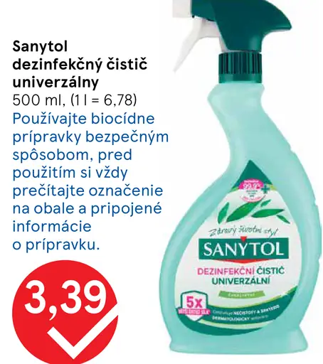 Sanytol Univerzálny dezinfekčný čistiaci prostriedok