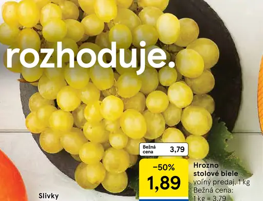 Hrozno stolové biele