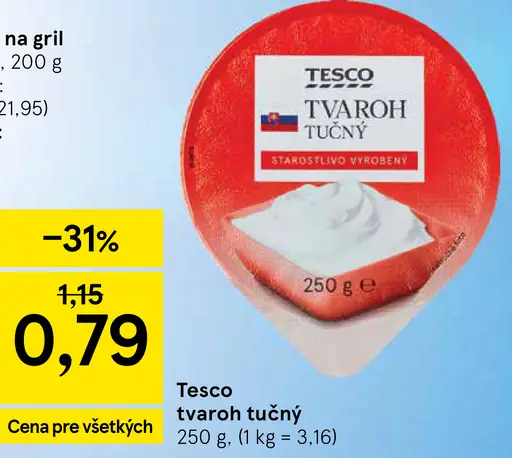 Tesco tvaroh tučný