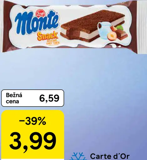 Monte snack mliečny rez