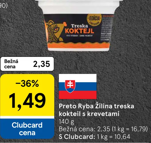 Preto Ryba Žilina treska kokteil s krevetami