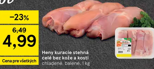 Heny kuracie stehná bez kože a kosti